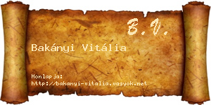 Bakányi Vitália névjegykártya